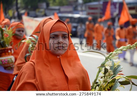 Ananda Marga organized a silent procession to observe the brutal killing of 16 monks and nun belong to Ananda Marga in broad day light at Bijon Setu 33 years back on April 30, 2015 in Calcutta, India.