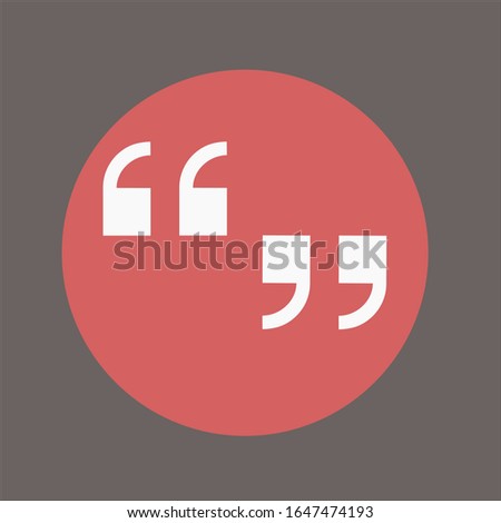 Vector icon of white quotes inside red circle.