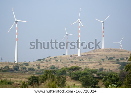 Power generating windmill, Maharashtra, India, south East Asia
