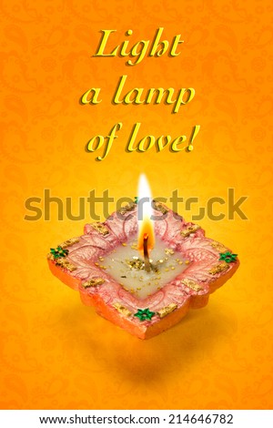 Greetings Card Design Indian Hindu Light Festival called Diwali
