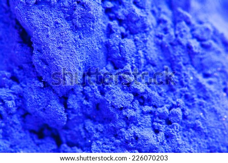 Blue powder color closeup on HOLI a color festival of India
