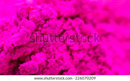 Pink powder color closeup on HOLI a color festival of India