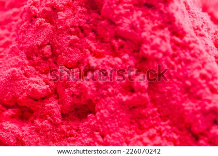 Red powder color closeup on HOLI a color festival of India