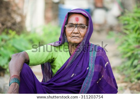 Old Lady closeup, rural village Salunkwadi, Ambajogai, Beed, Maharashtra, India