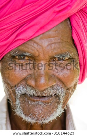 Old man closeup, rural village Salunkwadi, Ambajogai, Beed, Maharashtra, India