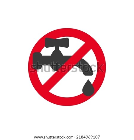 Turn off the water faucet icon isolated on white background.Vector illustration.