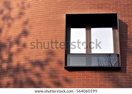 Similar – Image, Stock Photo Brick facade with window and unicorn balloon