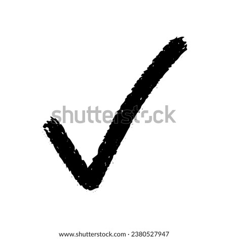Minimalistic element isolated on white background. Black check mark sign, confirmation and approval, upvote.