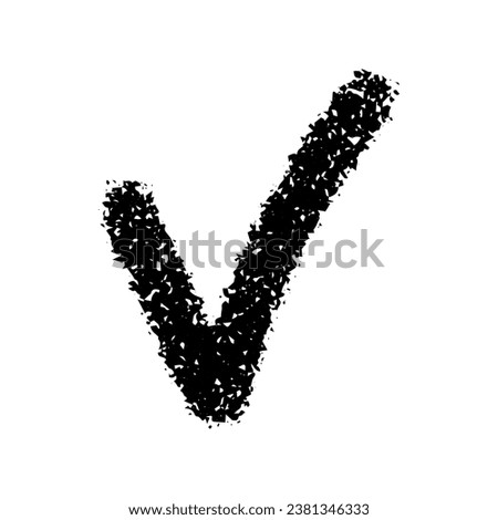 Minimalistic graphic element isolated on white background. Black check mark sign, confirmation and approval, upvote.