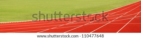 Close up of a running track. Sport background.
