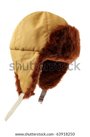Fur cap for winter weather.