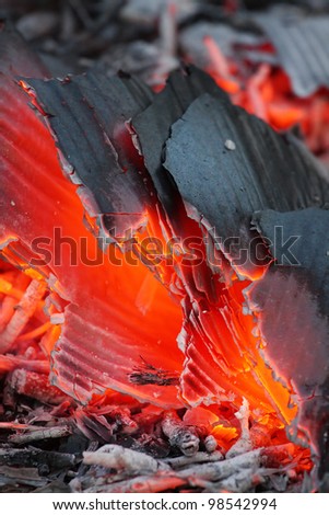 Burning paper waste - close up with shallow DOF. Enviromental concept.