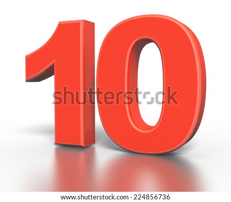 3d Red Number Collection - 10 Stock Photo 224856736 : Shutterstock