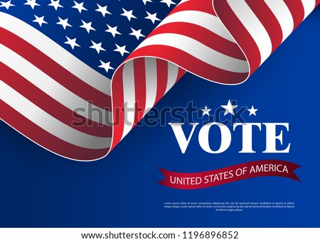 Elections to US Senate in 2018. Template for US elections. Presidential election banner background. Presidential vote banner background. USA voting concept  vector illustration.