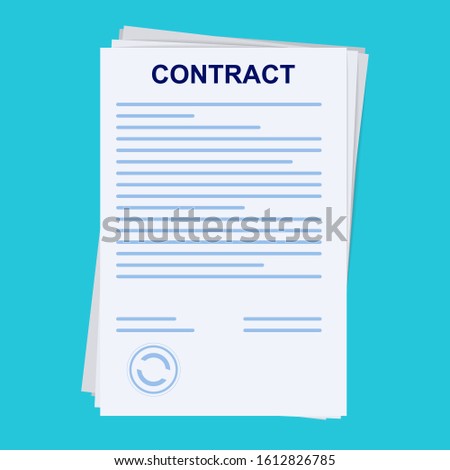 Contract signing. Sign a contract concept. Folder with stamp and text. concept of paperwork, business doc. Contract documents with stamp. Financial agreement concept