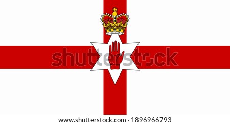 Northern ireland flag. vector illustration. Ulster Banner. Official flag of Northern Ireland