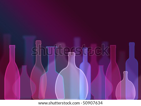 Abstract still life with colorful bottle shapes - background