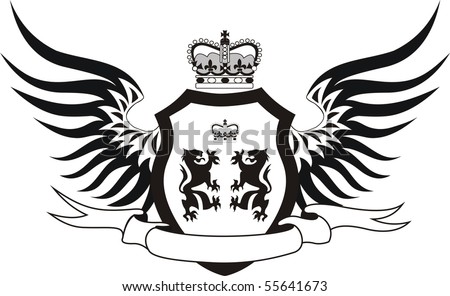 Grunge Coat Of Arms With Two Lions Stock Photo 55641673 : Shutterstock