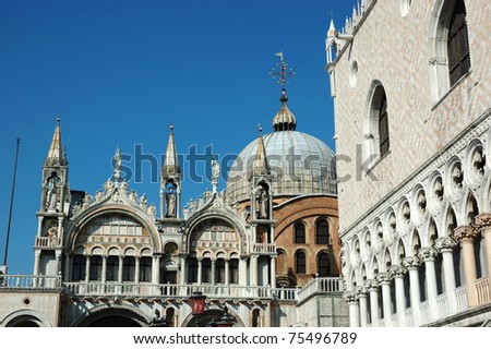 Famous venetian Patriarchal Cathedral Basilica of Saint Mark,Italy