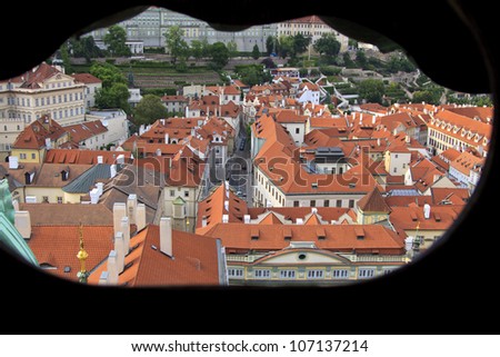 View of Prague (as seen from Church of Saint Nicholas (Lesser Town), which was a secret observatory point during the communist regime)