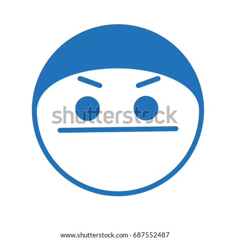 Emoji with dissatisfied thug or pirate wearing bandanna, 