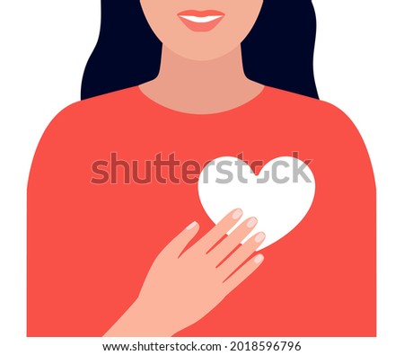 Similar – Image, Stock Photo girl holds a heart out of her hands