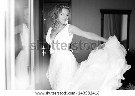 The bride on her wedding day. Morning bride.