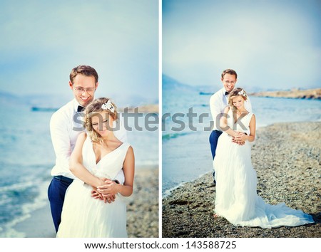 Summer wedding on the beach.