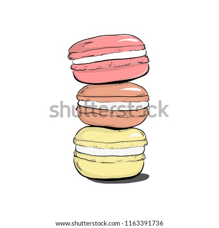 Similar – Image, Stock Photo Stack of fresh macaroons on table