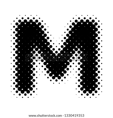Halftone Letter 'M' Vector Logo in Pop Art Style Photo stock © 
