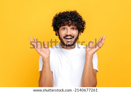 Similar – Image, Stock Photo young man with curly hair with his basketball ball in his hand