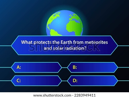 Template for a quiz on the theme of space. Question and answers, TV show, exam. Vector illustration.