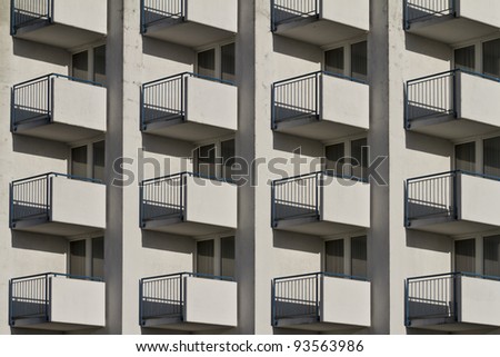 windows and balcony in apartment building