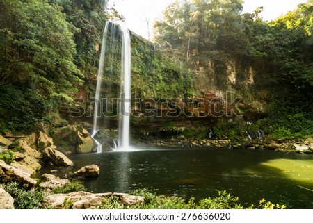 Misol Ha waterfall, Chiapas, Mexico. Popular place of interest in jungles