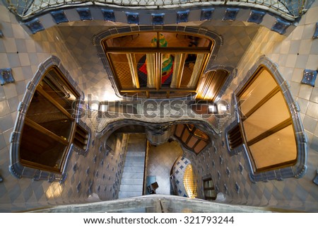 BARCELONA, SPAIN - JULY 12, 2012: Casa Batllo in Barcelona - one of the most famous architectural masterpieces of Gaudi