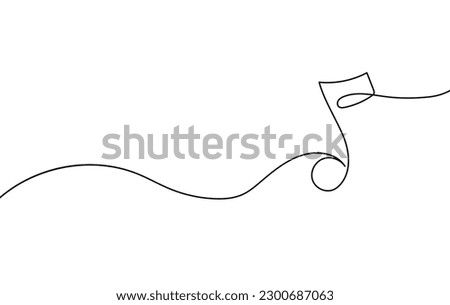 Continuous music line art note vector sketch illustration. Abstract music notes song sound concept background outline icon art one sheet. Vector illustration sketch element.