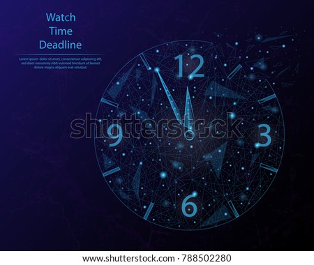 Abstract image of time in the form of a constellation. Consisting of lines and dots.