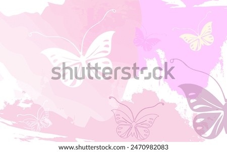 background of butterflies in soft pink colors. Use it for postcards, banners, advertisements, greetings, posters, business cards, social media. Vector illustration