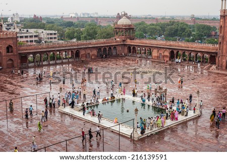 NEW DELHI, INDIA - AUGUST 03: View of the Jama Masjid mosque on August 03, 2010 in New Delhi, India