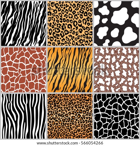 Vector Animal Print Textures: Zebra, Tiger, Giraffe, Leopard Skin ...