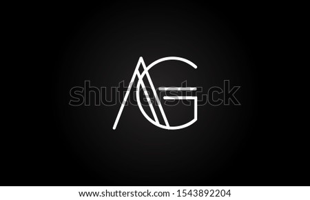AG or GA initial based letter icon logo Unique modern creative elegant geometric fashion brands black and white color Stock fotó © 