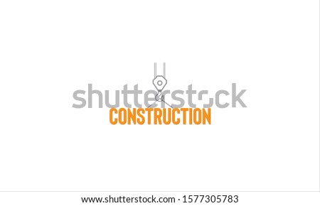 Construction crane hook icon. Logo element illustration. Construction crane symbol design from 2 colored collection. 