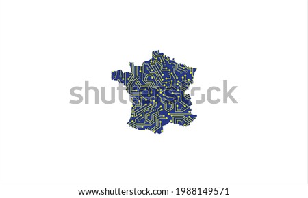 France map   tech logo of the country Geometric mesh round design  Technology  internet network  telecommunication concept Vector icon  illustration symbol