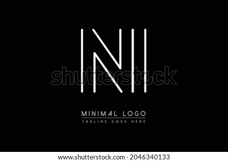 NI or IN Initial letter Creative and Minimalist fonts monogram icon  luxury alphabet vector design illustration symbol  Stok fotoğraf © 