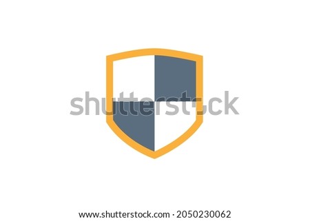 Vector shield with four quarters icon logo
