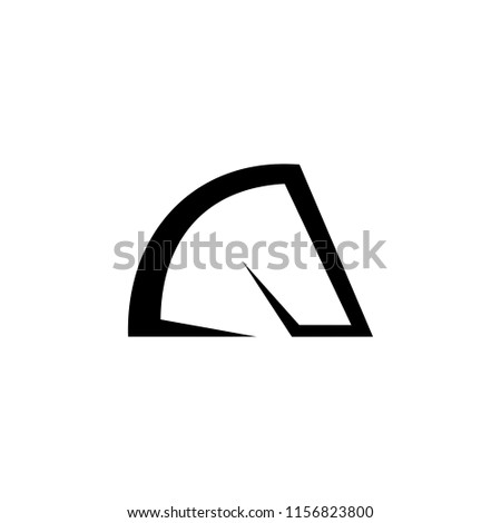 simple horse head  logo design. modern style. speedometer sign from horse head