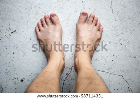 Similar – Image, Stock Photo Top view bare feet of male and female couple standing on wooden bridge