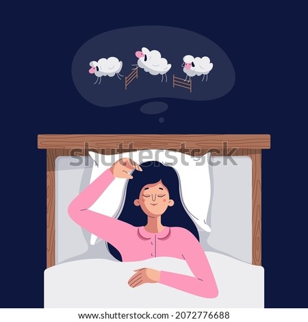 Similar – Image, Stock Photo Woman dozing in bed after breakfast