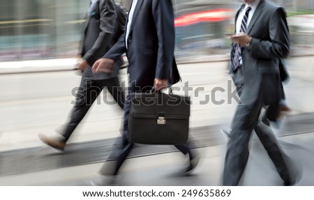 abstract image of business people in the street and modern style with a blurred background