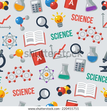 Science Seamless Pattern. Vector Illustration. Back To School ...